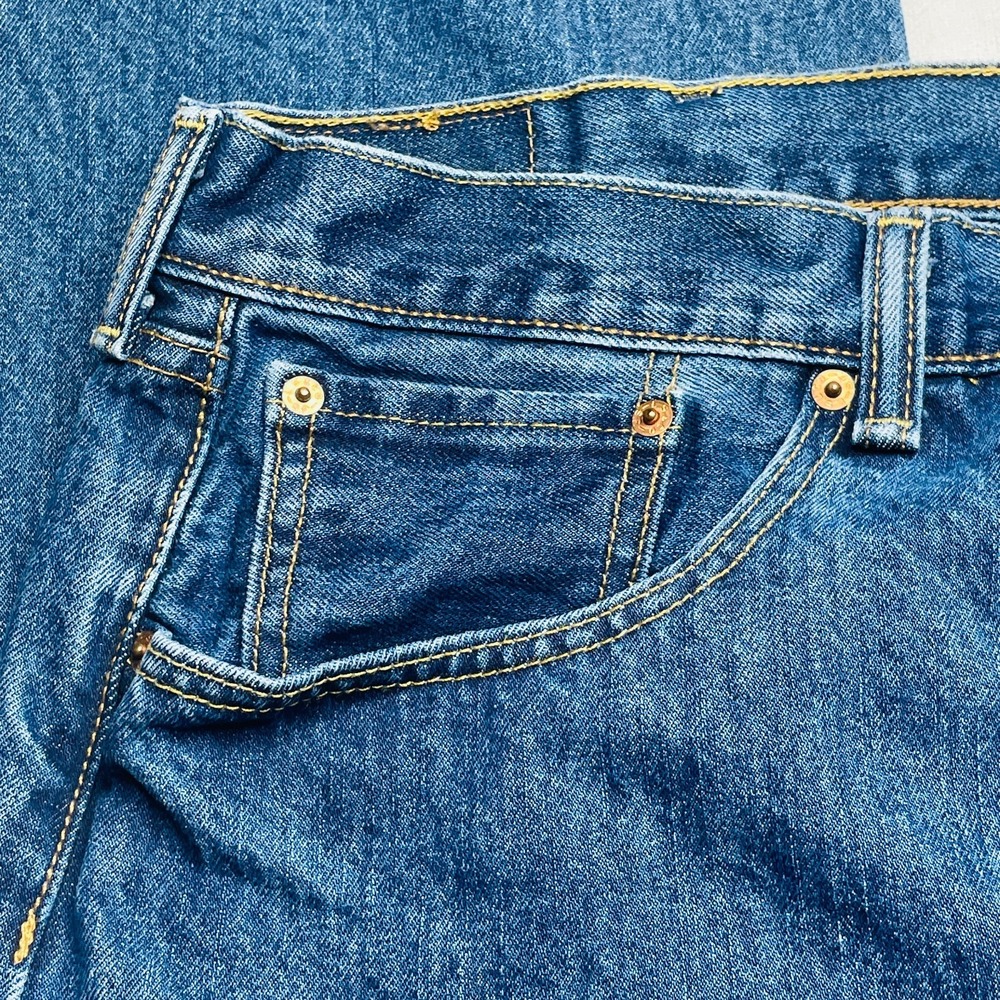 Levi's 501 Men's Measured W30 L30 Blue Button Fly Straight Jeans Red Tab 30x30 - Picture 6 of 16